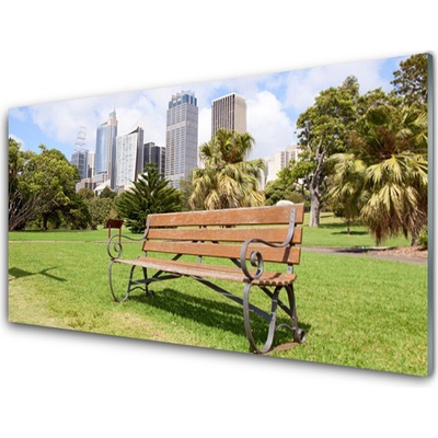 Obraz na skle Park Mrakodrapy Příroda 100x50 cm