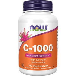 NOW NOW Vitamin C-1000 with 100mg Bioflavonids, 100 Veg Capsules - fitnesdobavki - 21,49 лв