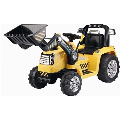 Mamido elektrický traktor Power s radlicí žlutá