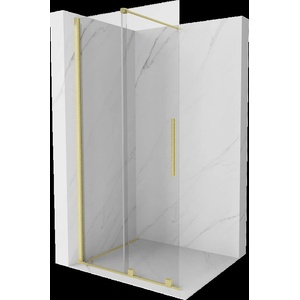 Mexen Velar плъзгаща се душ стена Walk-in 80 x 200 cm, прозрачна 8 mm, злато четкано (871-080-000-03-55)