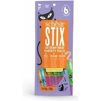 Schesir Cat pochoutka Stix Liquid Snack Variety 6 x 15 g