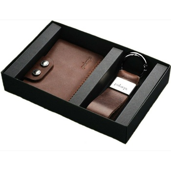 Pularys Мъжки кожен портфейл "Хоби" и ключодържател Подаръчен комплект кафяв 189414102 Pularys | Kafyav | МЪЖЕ | ЕДИН РАЗМЕР