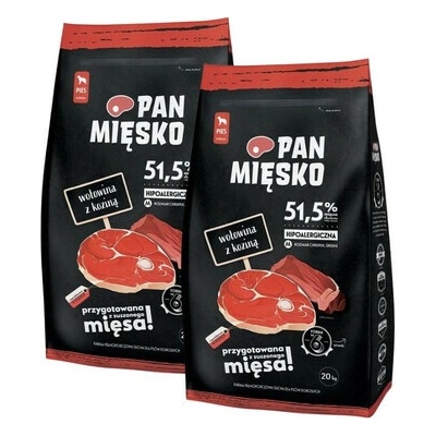 Pan Mięsko Hovězí křupky s kozím masem M 2 x 20 kg