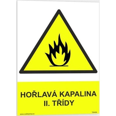 Traiva s.r.o Hořlavá kapalina II. třídy Verze: Samolepka 210 x 297 mm (A4) tl. 0.1 mm - Kód: 08174