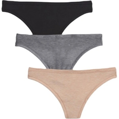 GAP BREATHE THONG 3PK Dámske nohavičky béžová
