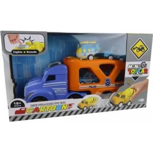 Man Yuk Toys Камион платформа с коли, със светлинни и звукови ефекти (068-303)