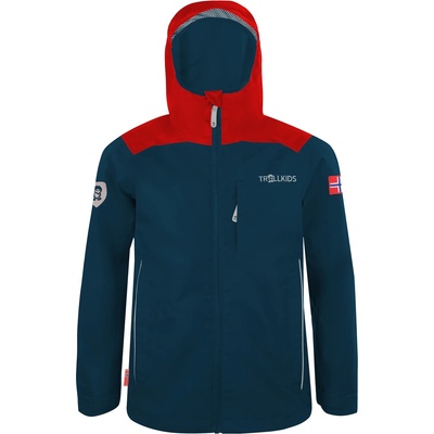 TROLLKIDS Детско водоустойчиво яке Trollkids Kids Bergen Jacket Waterproof jacket - Bright Red / Mystic Blue - размер 164 (EU) (703-2396-0119)