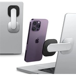 Spigen OneTap Monitor Laptop Mount S312 - магнитна поставка за прикрепяне на iPhone с MagSafe за монитори и дисплеи (сребрист)