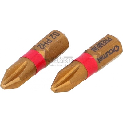 Bit 1/4“ 25 mm PREMIUM TiN PH 2, 2 kusy, DRAUMET