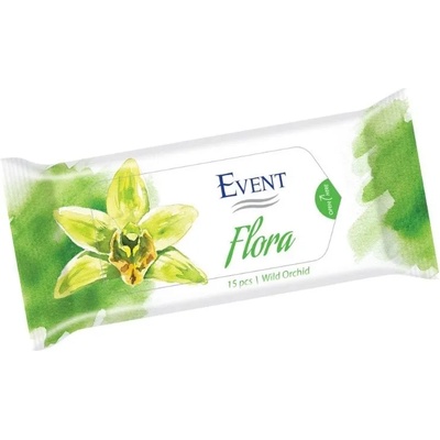 Event Промо пакет Event Flora - Wild Orchid, Влажни кърпи за ръце, 2 х 15 броя (2EV04FLF0204OR015A)