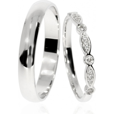 Zlatnictví Helios Zlaté snubní prsteny L 212 Se Zirkony