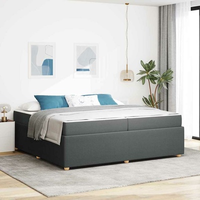 zahrada-XL 3398432 Rám postele s matrací s matrací Tmavě šedá textil