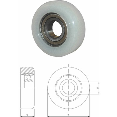 Koliesko polyamidové ø 70/20 mm, B = 22 mm, s ložiskom