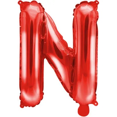 PartyDeco Балон от фолио Mini - Буква N 35см червен