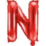 PartyDeco Балон от фолио Mini - Буква N 35см червен