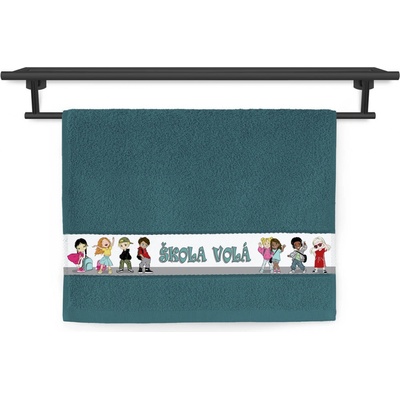 Veba RUJANA ručník tisk škola volá smaragdová 30 x 50 cm