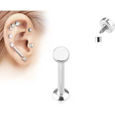 S4U Piercing do brady labreta 1,2 x 6 mm, kolečko 3 mm LB1029ST-12063