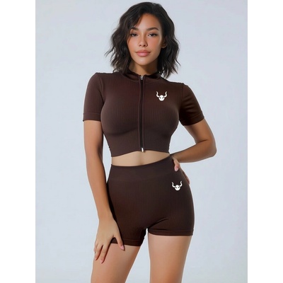 Ribbed Crop Top RIBEE Brown