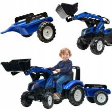 Falk Šliapací traktor New Holland T8 s nakladačom a vlečkou 3090M