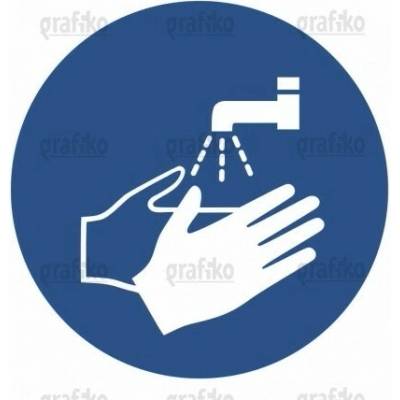 Grafiko | Příkaz umytí rukou - Materiál Hliník, Rozměr 300x300mm