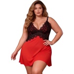 Sexy Elephant® Дантелена риза Inferna Black-Red, L-2XL