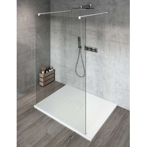 SAPHO Vario - Душ кабина Walk-In за вграждане, 90x200 см, лакирано стъкло, бяло/прозрачно стъкло GX1290GX2215 (GX1290GX2215)