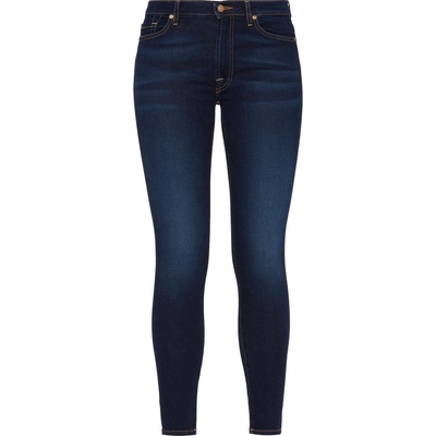 7 For All Mankind Дънки 7 For All Mankind Women's High-Waisted Cropped Skinny Jeans - Rinsed Blue