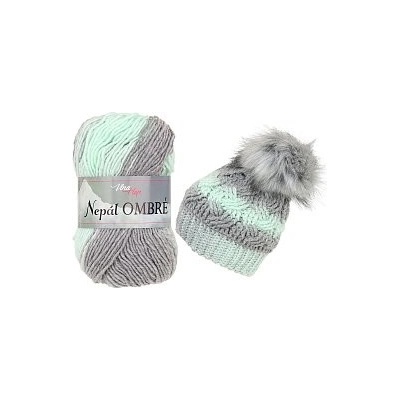 Vlna-hep Nepál ombre 7413 mint-šedá
