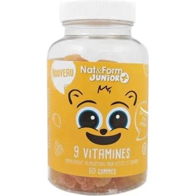 Nat&Form Junior+ 9 витамина за деца, 60 желирани таблетки, Nat&Form (015868 (KID_60))