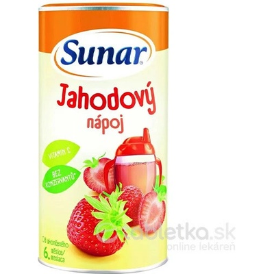 Sunar Rozpustný nápoj Jahodový v prášku 6m+, 200g