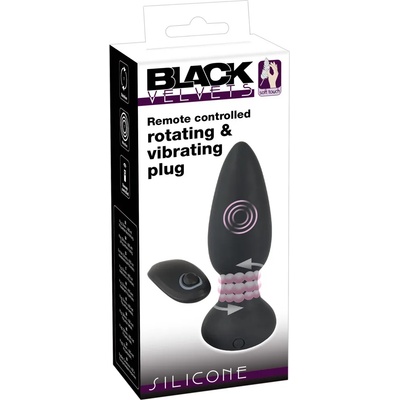 Black Velvets Remote Controlled Silicone Rotating & Vibrating Plug