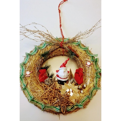 HAND MADE Velký slaměný věnec vánoční