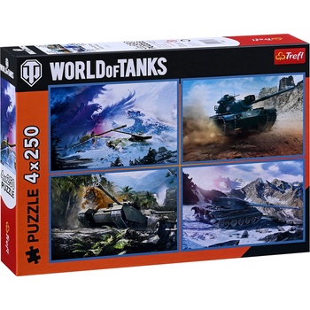 Trefl Пъзел Trefl от 4 x 250 части - World of Tanks: Великата битка с танкове (13347)