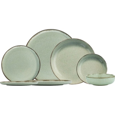 Kütahya Porselen súprava zeleného porcelánového riadu Pearl 24 ks