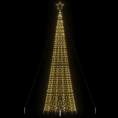 vidaXL LED коледна елха с шипове 1534 светодиода в топло бяло 500 см (4016404)