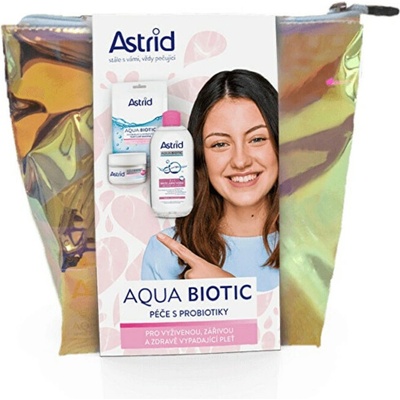 Astrid Aqua Biotic darčekový set denný a nočný pleťový krém Aqua Biotic Day And Night Cream 50 ml + micelárna voda Aqua Biotic 3in1 Micellar Water 400 ml + textilná pleťová maska Aqua Biotic Anti-Fati