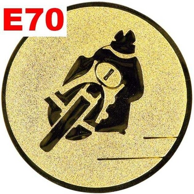 Emblém E70 MOTORKA umístění na sportovní pohár nebo medaili 25 mm