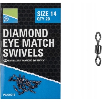 Preston Obratlík Diamond Eye Match Swivels veľ.12 20 ks