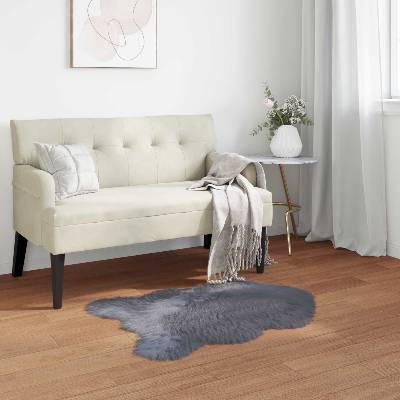 vidaXL Изкуствена овча килим TAFALLA Антрацит 80 x 120 cm Полиестер (42021608)