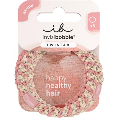 Sada ozdobných gumičiek do vlasov Invisibobble Twistar Blush Braids - 3 ks