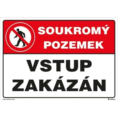 Soukromý pozemek, vstup zakázán, Materiál plast, formát A5, K přišroubování
