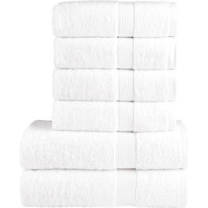 vidaXL Премиум комплект хавлии от 6 части SOLUND бял 600 gsm (137553)