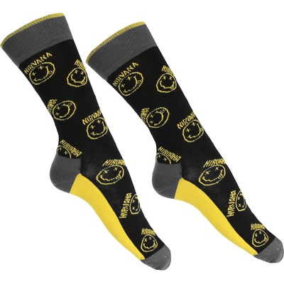 ROCK OFF Чорапи Nirvana - Yellow Happy Face Pattern - ROCK OFF - NIRVSCK11MB