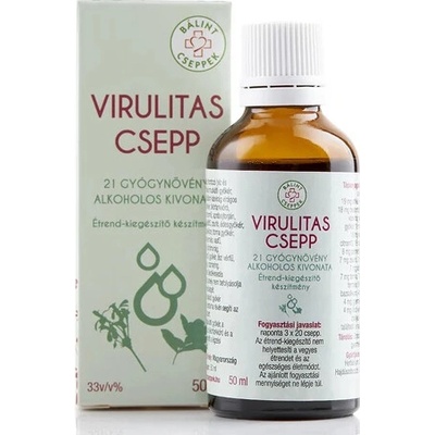 Bálint cseppek Virulita bylinné kvapky z 21 liečivých rastlín 50 ml