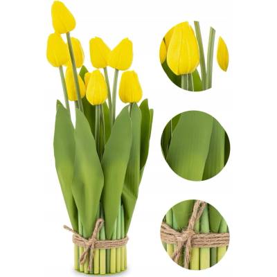 Kytice umělých květin Žluté Tulipány 9 kusů