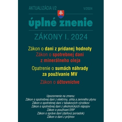 Aktualizácia I/2 2024 – daňové a účtovné zákony