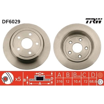 Brzdový kotúč TRW DF6029