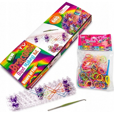 Loom Band Gumičky na výrobu náramkov s sada 600+ gumičiek krosno