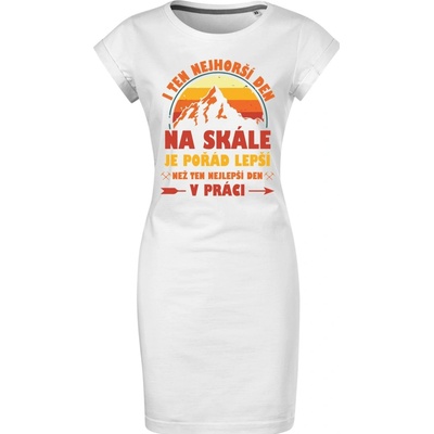 Letní šaty Nejhorší den na skále bílá