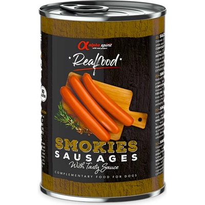Alpha Spirit Dog Realfood Sausages Párky v chutnej omáčke 400 g